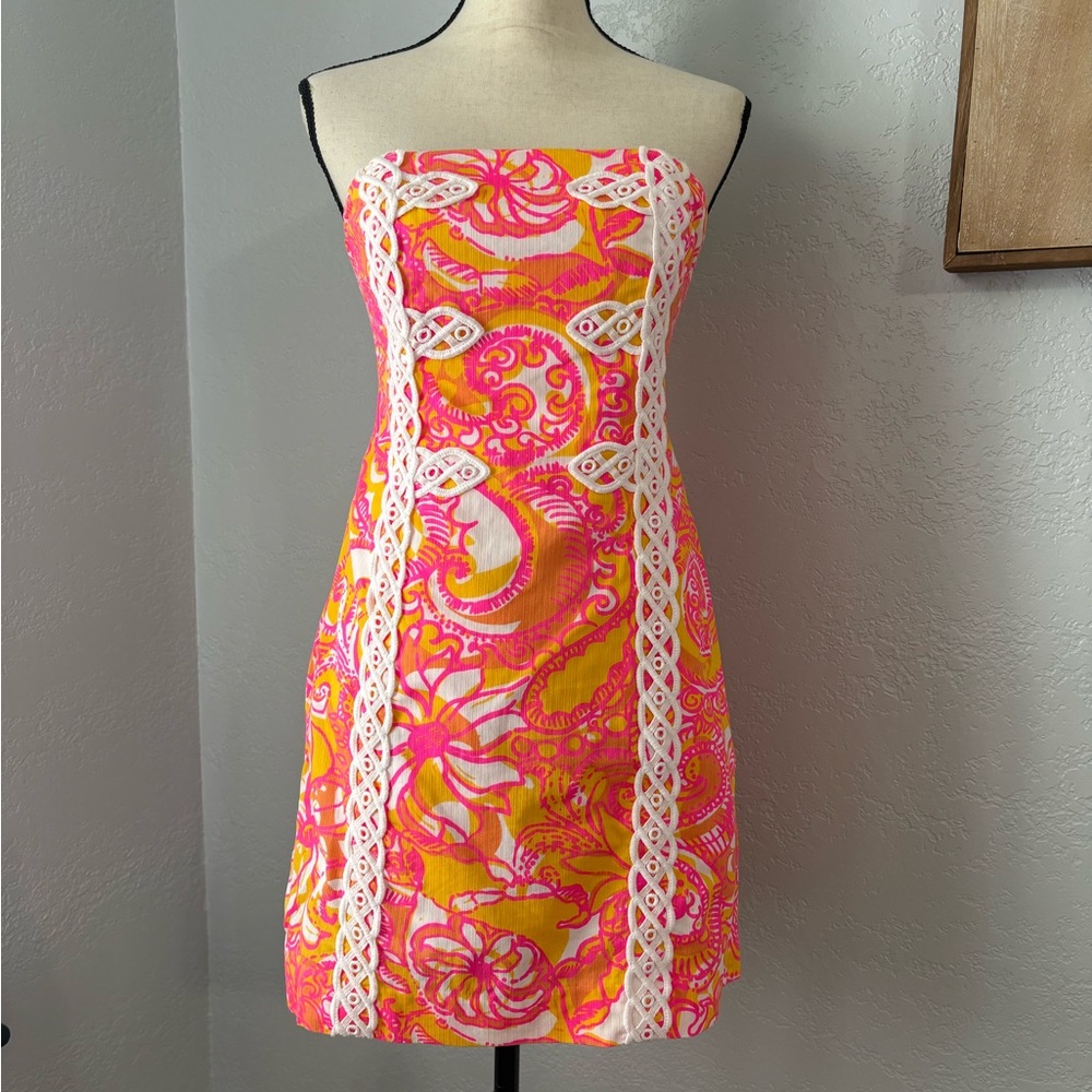 Lilly Pulitzer Sea and Be Seen Tansy Strapless Dress Size 6